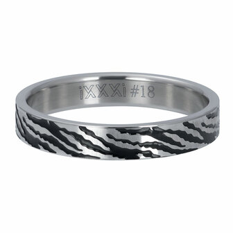 iXXXi Ring 4mm Zebra Zilverkleurig