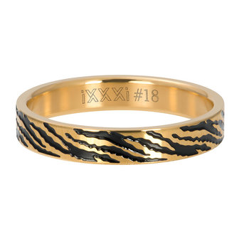 iXXXi Ring 4mm Zebra Goudkleurig