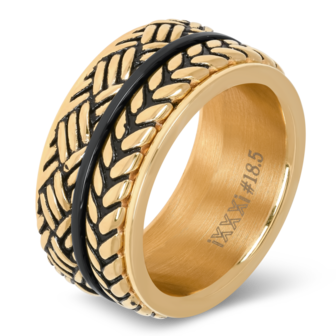 iXXXi Ring 4mm Edelstaal Wheat Knot Goud-kleurig