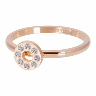 iXXXi Ring 2mm Flat Circles Crystal Stone Rose Goudkleurig