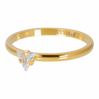 iXXXi Ring 2mm Triangle Crystal Stone Goudkleurig