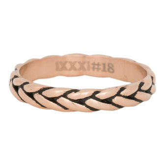 iXXXi Ring 4mm Edelstaal Wheat Knot Rose Goud-kleurig