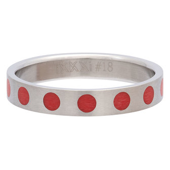 iXXXi Ring 4mm Edelstaal Round Red