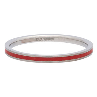iXXXi Ring 2mm Edelstaal Line Red