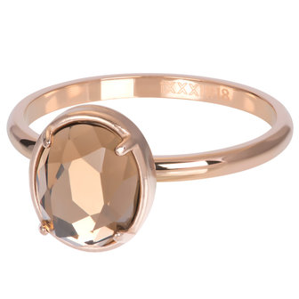 iXXXi Ring 2mm Glam Oval Champagne Rose Goudkleurig