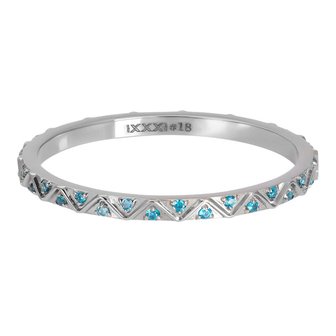 iXXXi Ring 2mm Bohemian Aqua Zilverkleurig