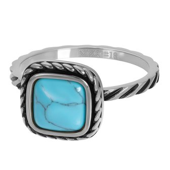 iXXXi Ring 2mm Summer Turquoise Zilverkleurig