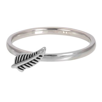 iXXXi Ring 2mm symbol Feather Zilverkleurig