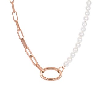 iXXXi Ketting Square Chain Pearl Rose Goudkleurig 45CM