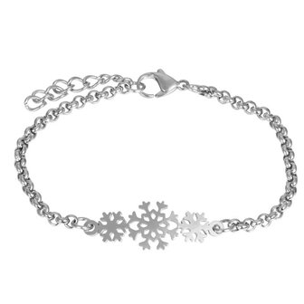 iXXXi Armband Snow Flake Zilverkleurig 17cm + 3cm