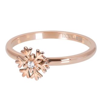 iXXXi Ring 2mm Snowflake Rose Goudkleurig