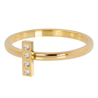 iXXXi Ring 2mm Design Rectangle Goudkleurig