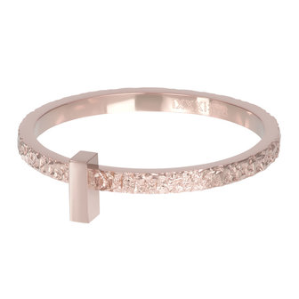 iXXXi Ring 2mm Abstract Rectangle Rose Goudkleurig