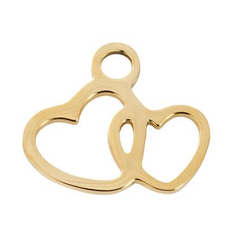 iXXXi Charm 2 Hearts Goudkleurig