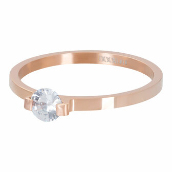iXXXi Fame Ring 2mm Mini Glamour Stone Rose Goudkleurig