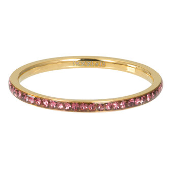 iXXXi Ring 2mm Zirkonia Pink Goudkleurig