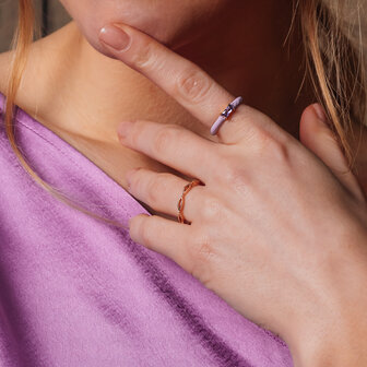 iXXXi Fame Ring 2mm Glossy Pink Goudkleurig