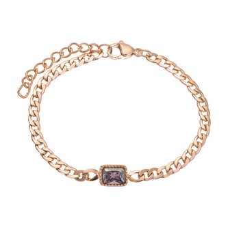 iXXXi Armband Classic Miracle Tanzanite Rose Goudkleurig 16cm + 3cm