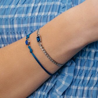 iXXXi Armband Classic Miracle Blue Zilverkleurig 16cm + 3cm