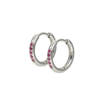 iXXXi Hoops Fuchsia Zilverkleurig