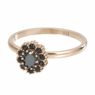 iXXXi Ring 2mm Party Black CZ Rose Goudkleurig