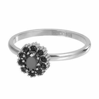 iXXXi Ring 2mm Party Black CZ Zilverkleurig