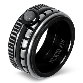 iXXXi Ring 2mm Edelstaal Stripes Zilver-kleurig