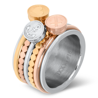 iXXXi Ring 2mm Top Part Basis Ring Goud-kleurig