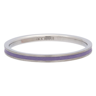 iXXXi Ring 2mm Edelstaal Line Purple