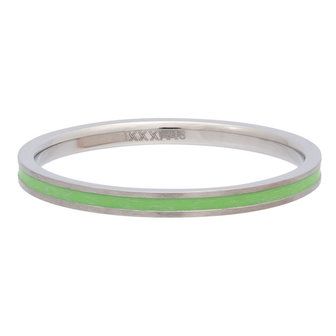 iXXXi Ring 2mm Edelstaal Line Green