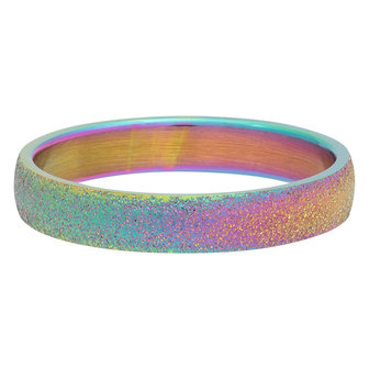 iXXXi Ring 4mm Edelstaal Sandblasted Rainbow