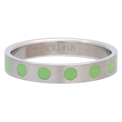 iXXXi Ring 4mm Edelstaal Round Green