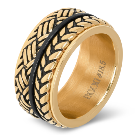 iXXXi Ring 4mm Edelstaal Wheat Knot Goud-kleurig