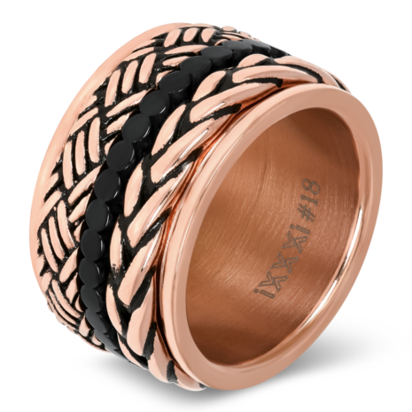 iXXXi Ring 4mm Edelstaal Wheat Knot Goud-kleurig