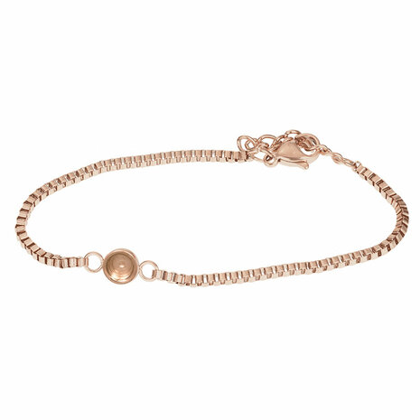 iXXXi Verstelbare Top Part Armband Box Chain Rose Goudkleurig