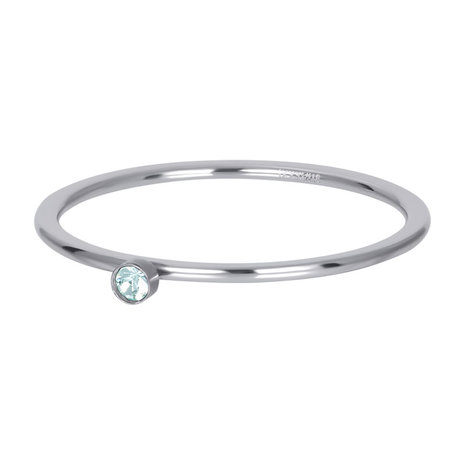 iXXXi Ring 1mm Zilverkleurig Zirkonia 1 Stone Green Crystal
