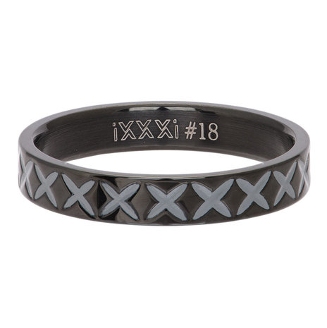 iXXXi Ring 4mm Edelstaal X Line Zwart