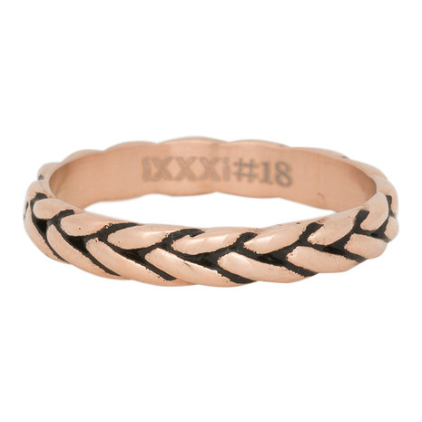 iXXXi Ring 4mm Edelstaal Wheat Knot Rose Goud-kleurig