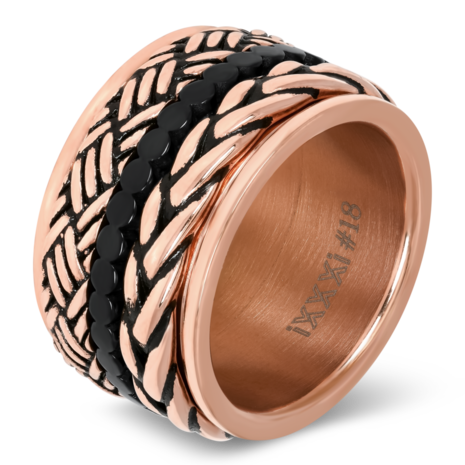 iXXXi Ring 4mm Edelstaal Wheat Knot Rose Goud-kleurig