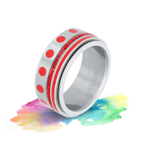 iXXXi Ring 4mm Edelstaal Round Red