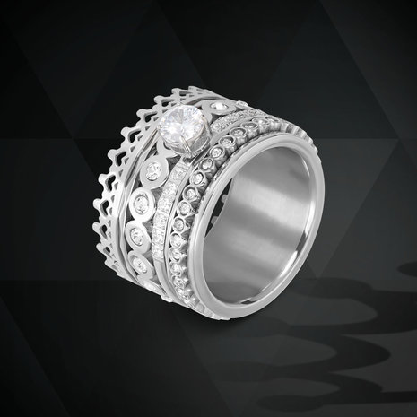 iXXXi Ring 2mm Small Circle Stone Rose Goudkleurig