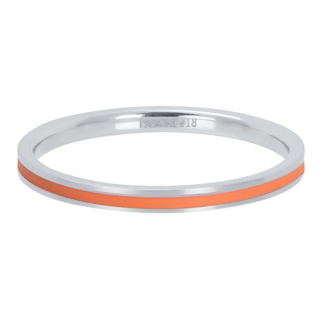 iXXXi Ring 2mm Line Coral Zilverkleurig