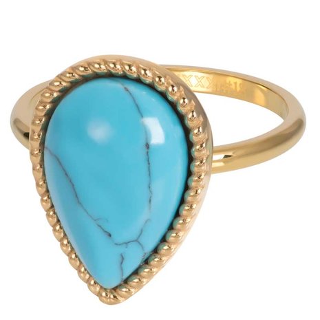 iXXXi Ring 2mm Rhapsody Turquoise Goudkleurig