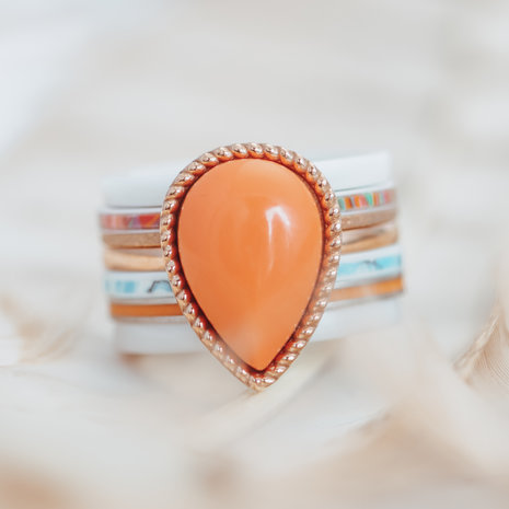 iXXXi Ring 2mm Rhapsody Coral Rose Goudkleurig