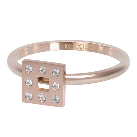 iXXXi Ring 2mm Design Square Rose Goudkleurig