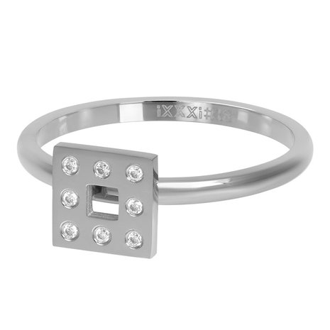 iXXXi Ring 2mm Design Square Zilverkleurig