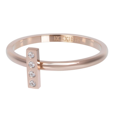 iXXXi Ring 2mm Design Rectangle Rose Goudkleurig