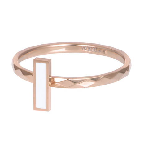 iXXXi Ring 2mm Artistic Rectangle Rose Goudkleurig