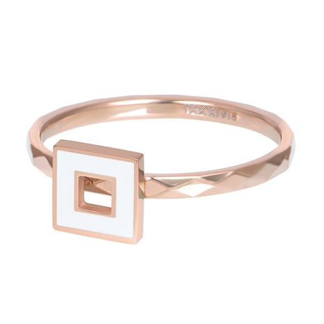 iXXXi Ring 2mm Artistic Square Rose Goudkleurig