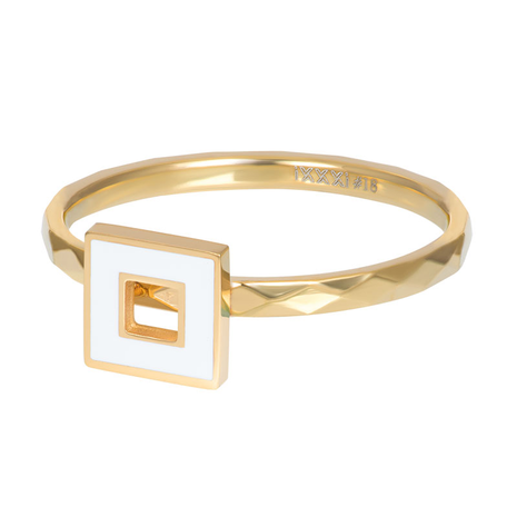 iXXXi Ring 2mm Artistic Square Goudkleurig